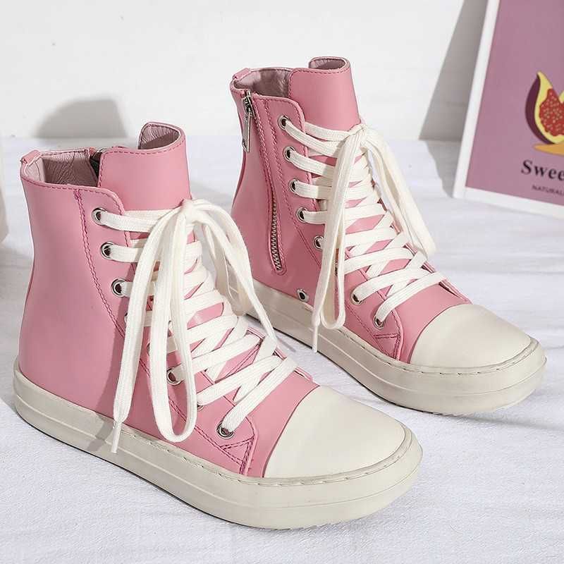 scarpe in pelle rosa
