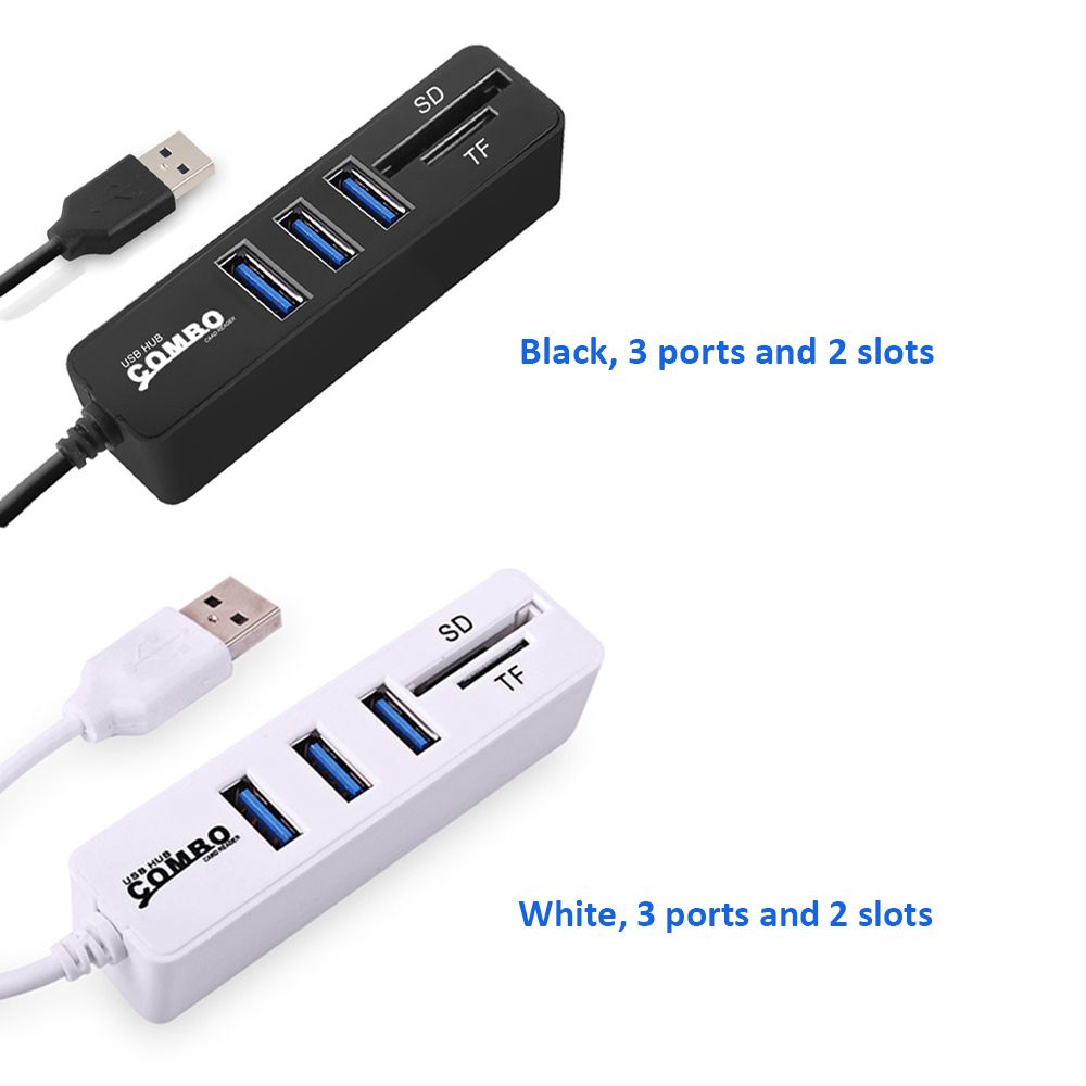 3 Port USB C Hub,SD Memory Card Reader All in One Splitter TF  SD Card Reader Plug and Play Easy Access USB Splitter High Speed  Transmission(White) : Electronics
