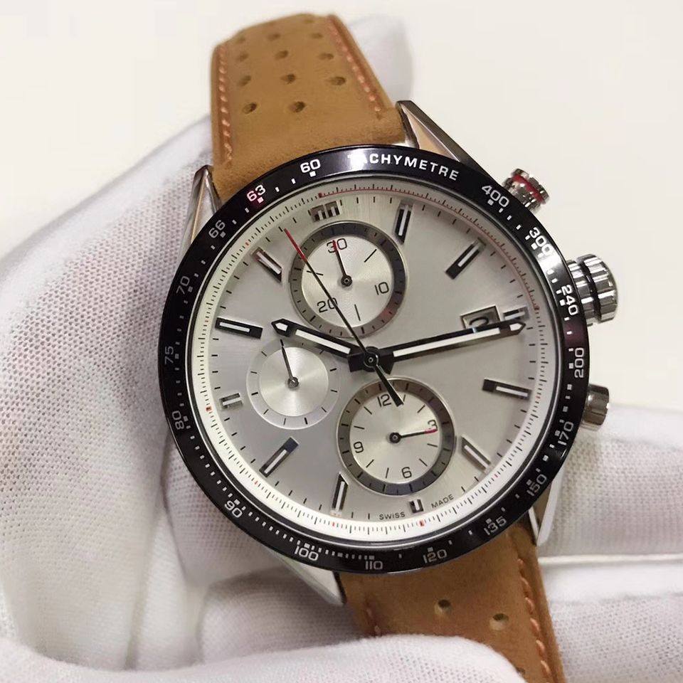 13.43MM white dial leather