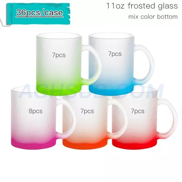 11oz colored glass mug