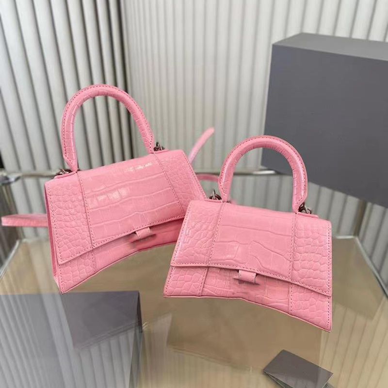 Pink Crocodile Leder Silber B