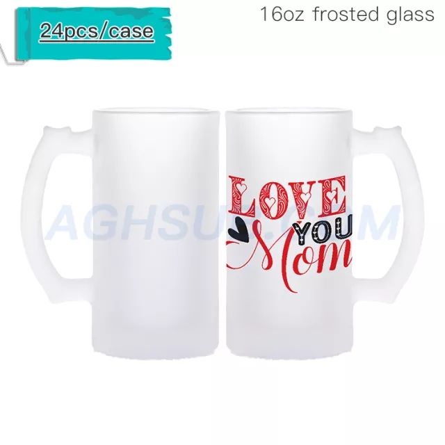 16oz frosted glass beer mug