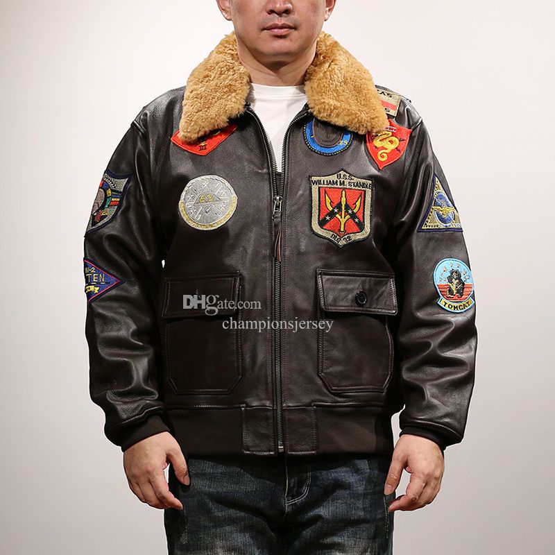 Top Gun 11 Standard Mens leather jackets G1 Air Force Flight Suit ...