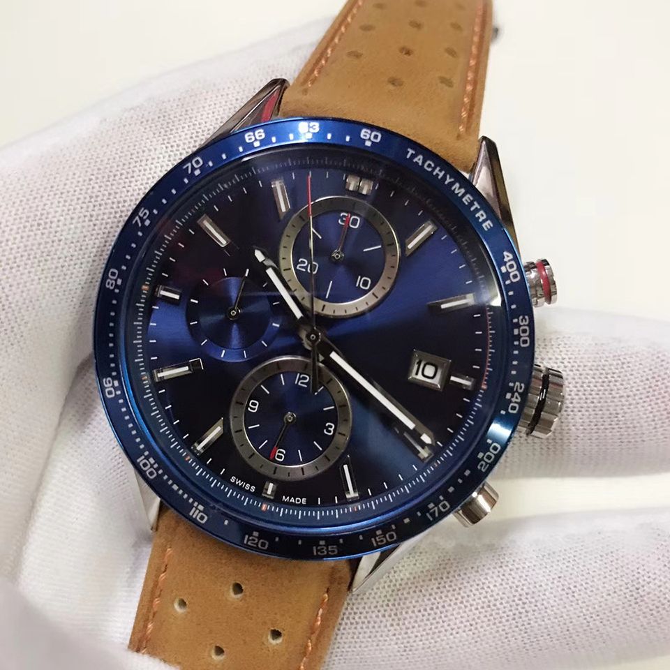 11.43MM blue dial leather