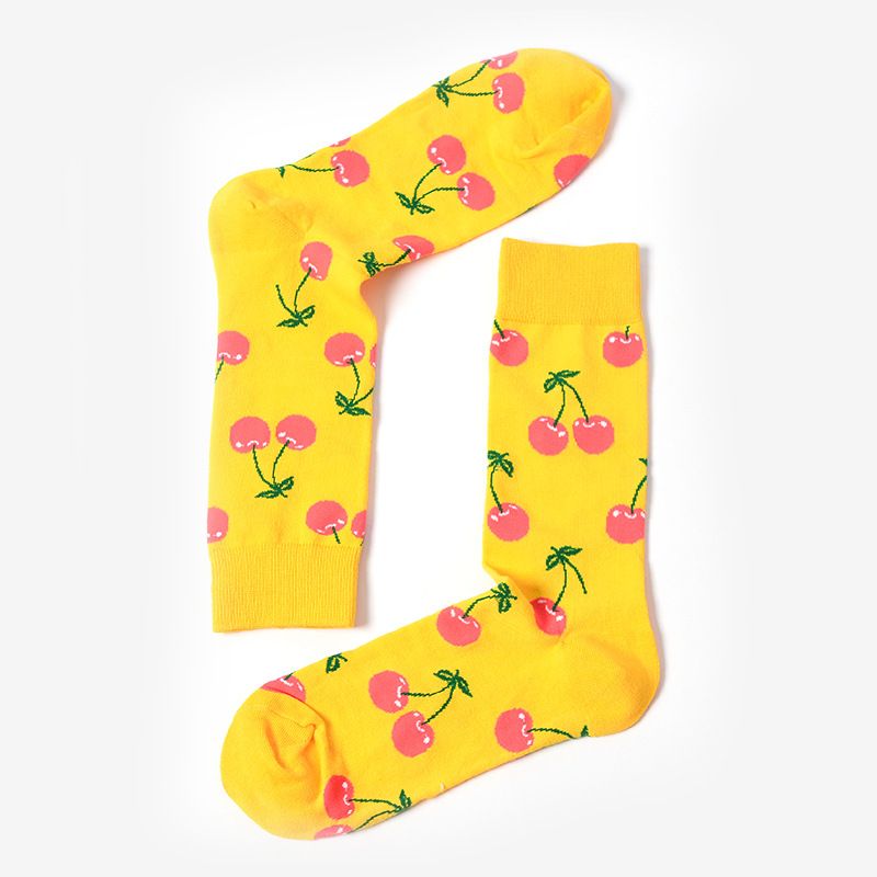 Желтые вишневые носки