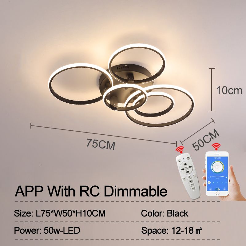 5 Rings Black China APP With RC Dimmable