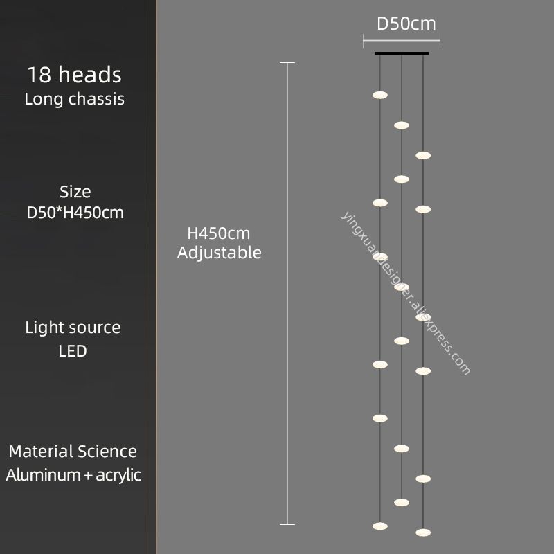 long 18 têtes lumière trichromatique