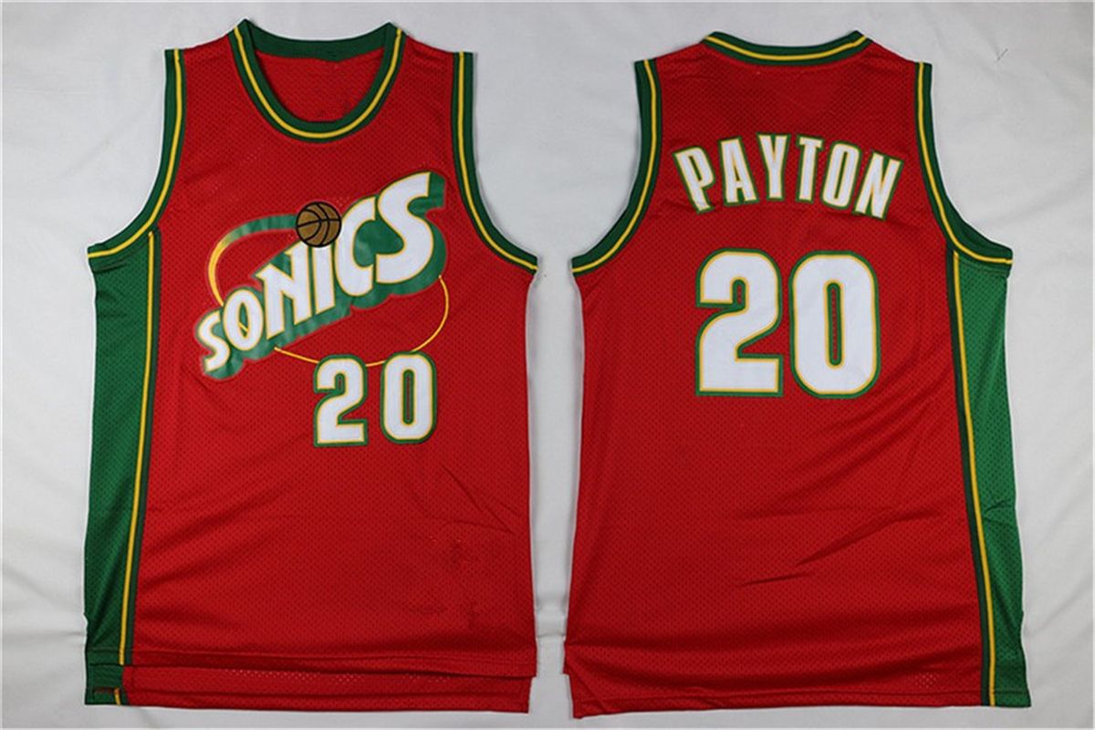 Cheap Best Quality Seattle Sonics Jersey #35 Kevin Durant #20 Gary Payton  #40 Shawn Kemp Green White Throwback Basketball Jersey - AliExpress