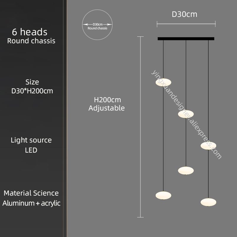 Round 6 têtes Lumière trichromatique