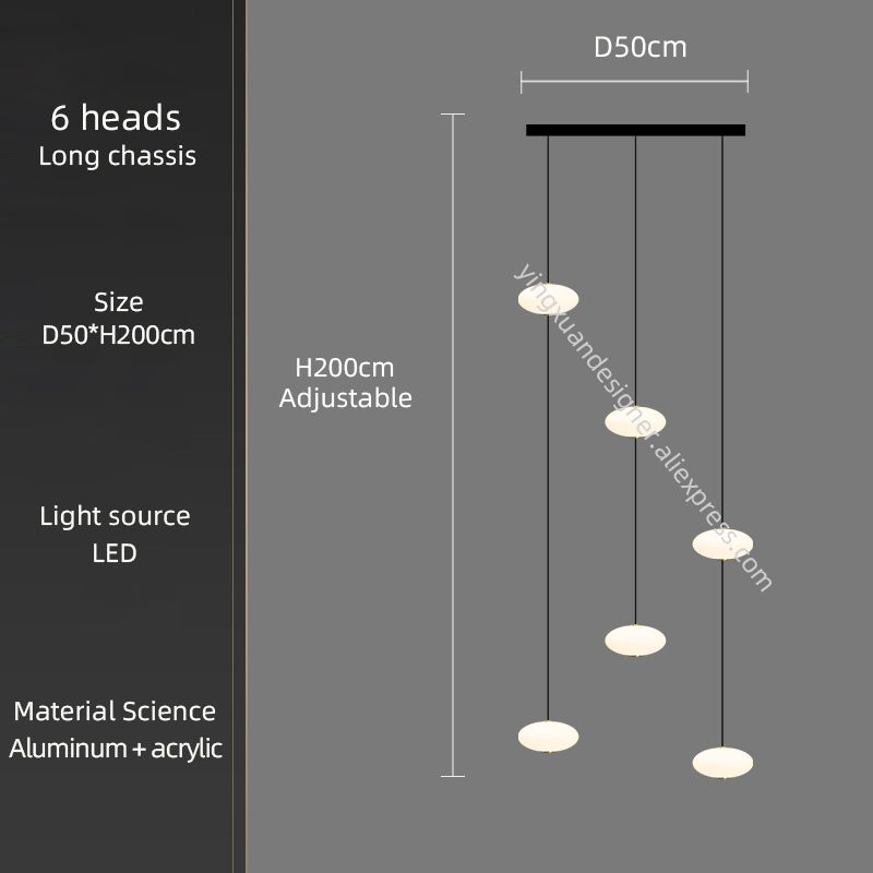 Long 6 têtes Lumière trichromatique