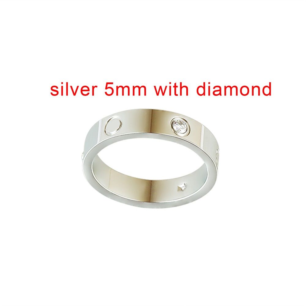 Silver 5mm with diamonds