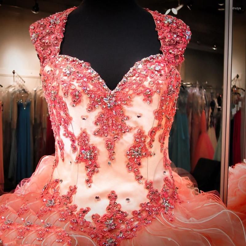 Casual Dresses Coral Quinceanera 2022 Vestidos De 15 Anos Ball Gown Beads Ruffle Organza Puffy Formal Plus Size Sweet 16 Dress Casual Dresses Coral Quinceanera 2022 Vestidos De 15 Anos Ball Gown Beads Ruffle Organza Puffy Formal Plus Size Sweet 16 Dress