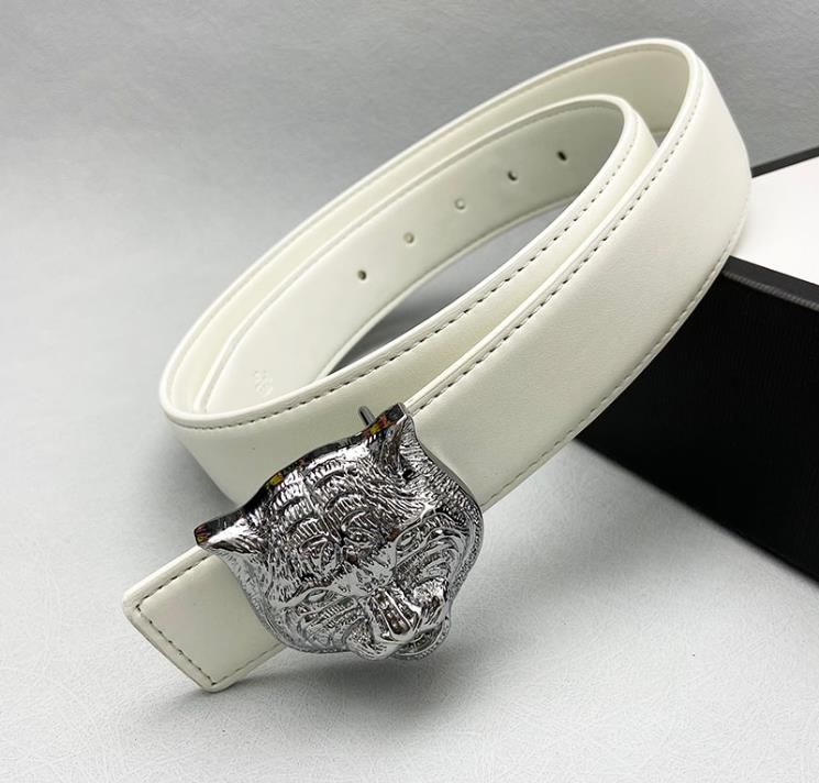 White belt with silver tiger head