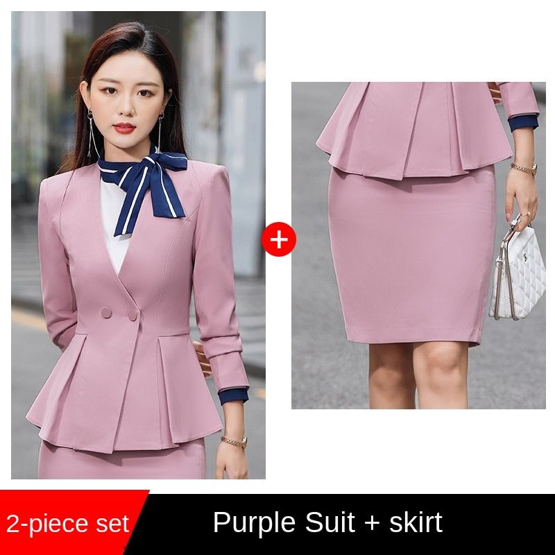 purple coat skirt