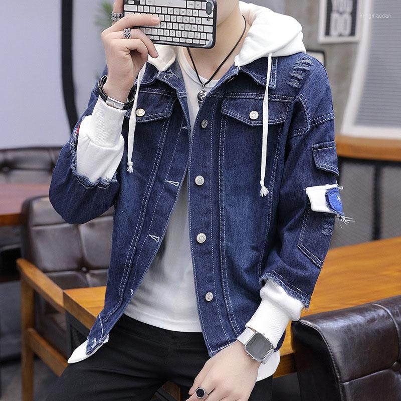 Mens Jackets Wholesale Spring Summer Handsome Fake Two Piece Denim Jacket  Men Fertilizer Increase Casual Coat Korean Men'S Clothing From  Hongmaodan, $28.24