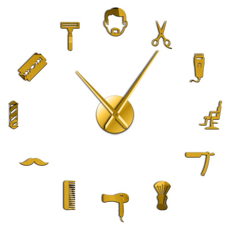 Relógio de parede de ouro-37inch
