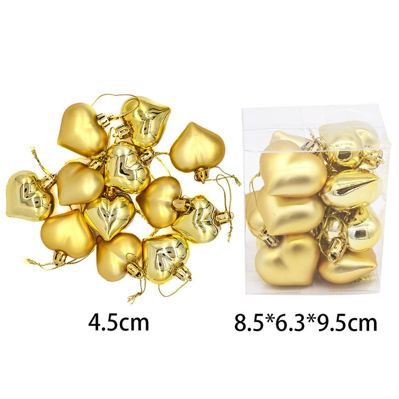 12pcs Gold Heart