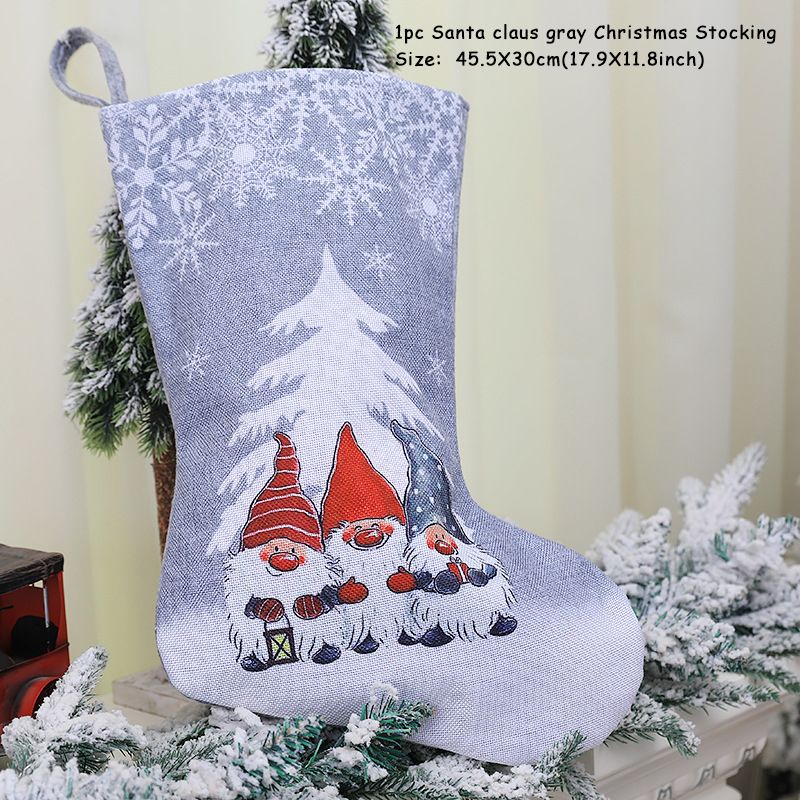 Santa Grey Socks-l-