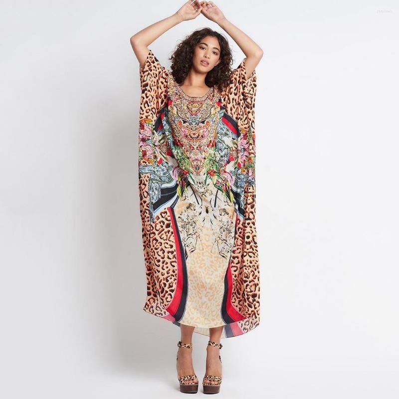 leopard beach kaftan