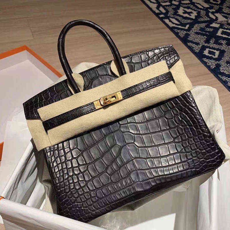 Crocodile Platinum Sac noir 30cm