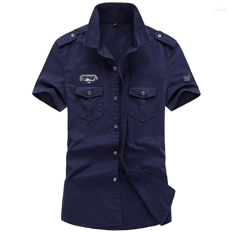 camicia militare blu