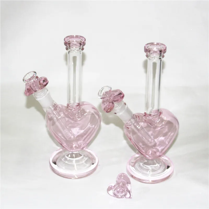 pink color+heart shape glass bowl