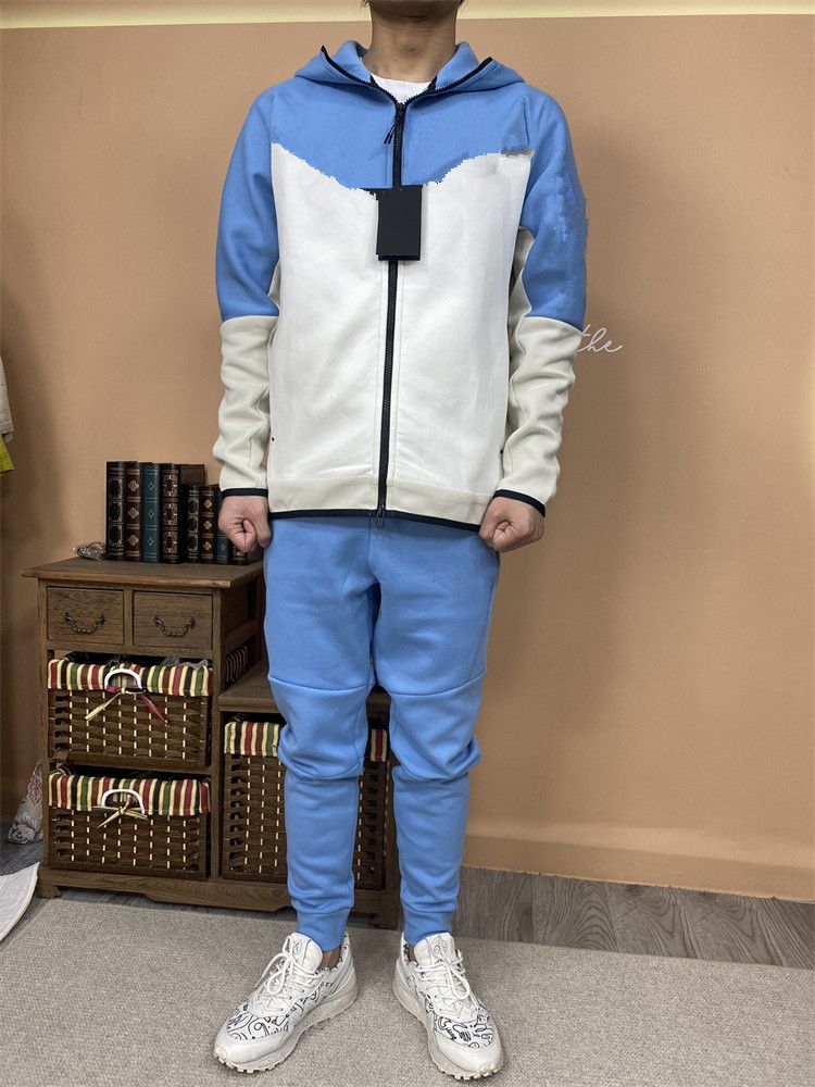 white blue(hoodies & pants)