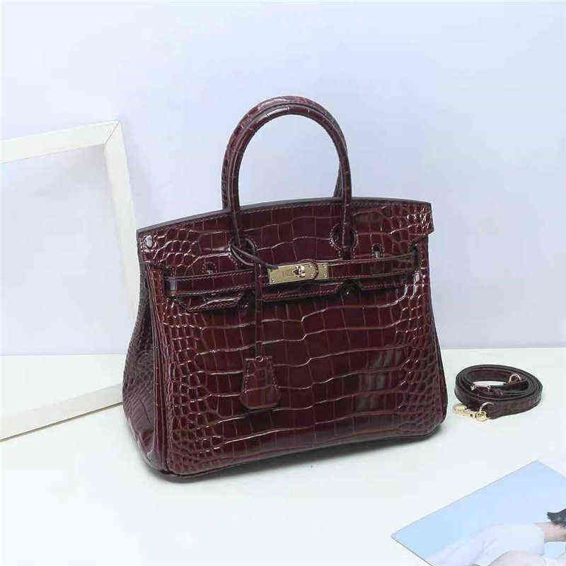 Crocodile Platinum Sac marron 25 cm