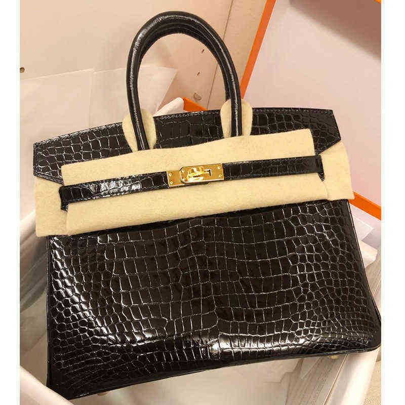 Crocodile Platinum Sac noir 35 cm