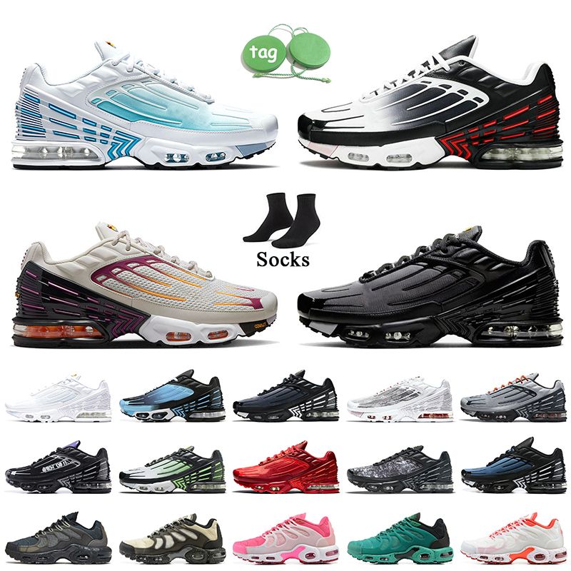 al por mayor Zapatos Nike Air Max Plus 3 Tuned Air Plus 3 AirMax Tn 3 Zapatos para correr para hombre Zapatos para mujer OG Black Zapatillas de deporte para hombre