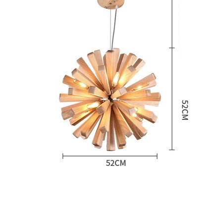 52 cm Natürliches Holz warmweiß