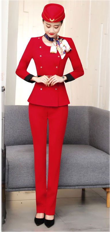 red coat and pant