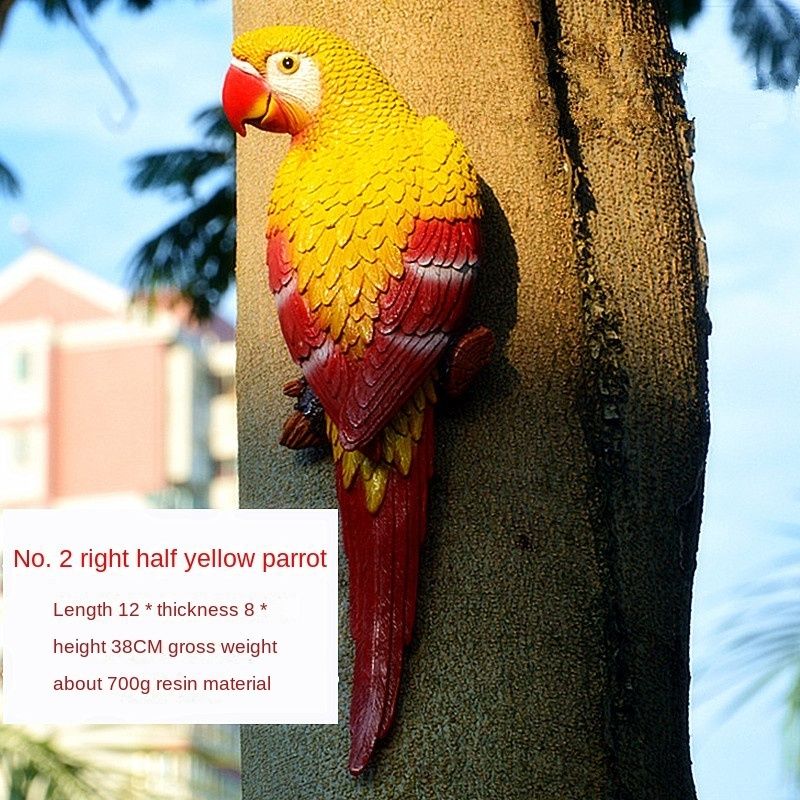 Papagaio amarelo direito de papagaio de rosto meio