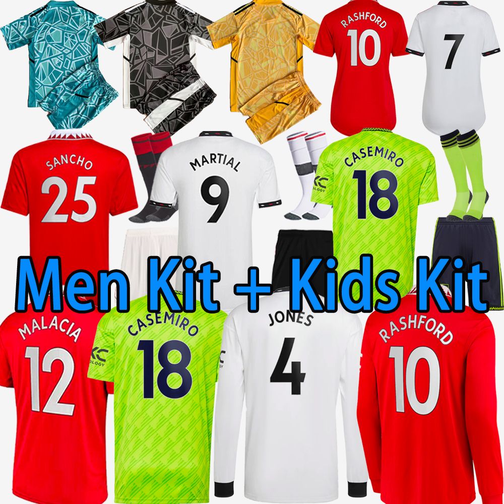 Camisetas de fútbol del united kit para adultos + niños 21 conjuntos para niños
