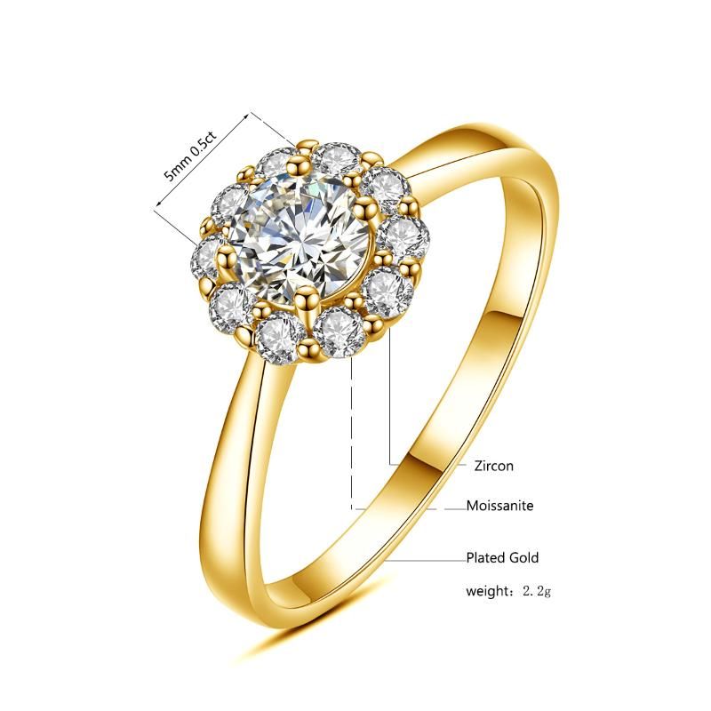 Kina Moissanite Zirconia guldpläterad