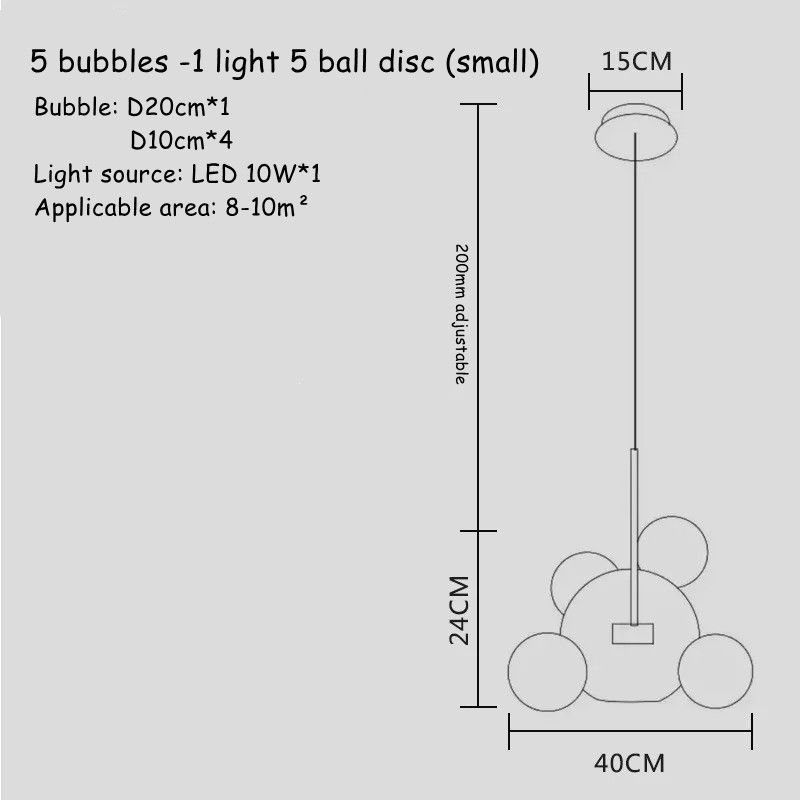 5 bubble small Cold White Clear