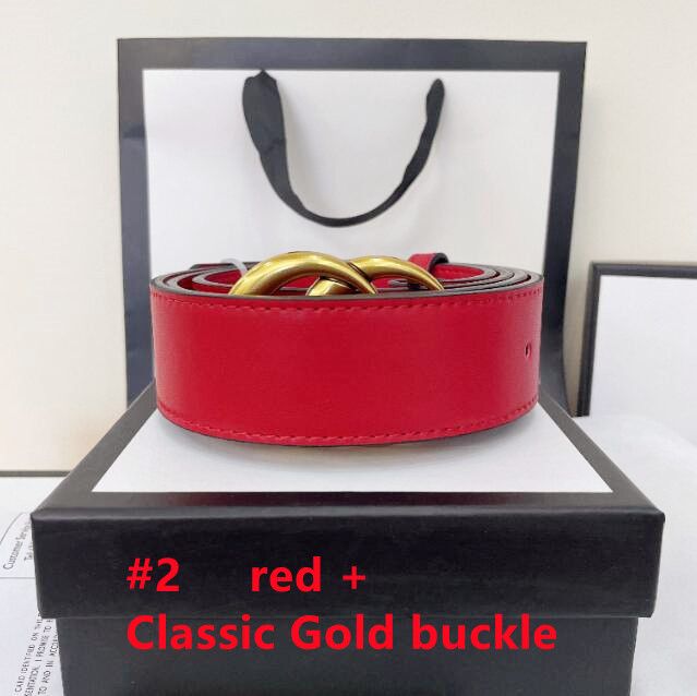 # 2 rot (3,8 cm) + Klassische Goldschnalle
