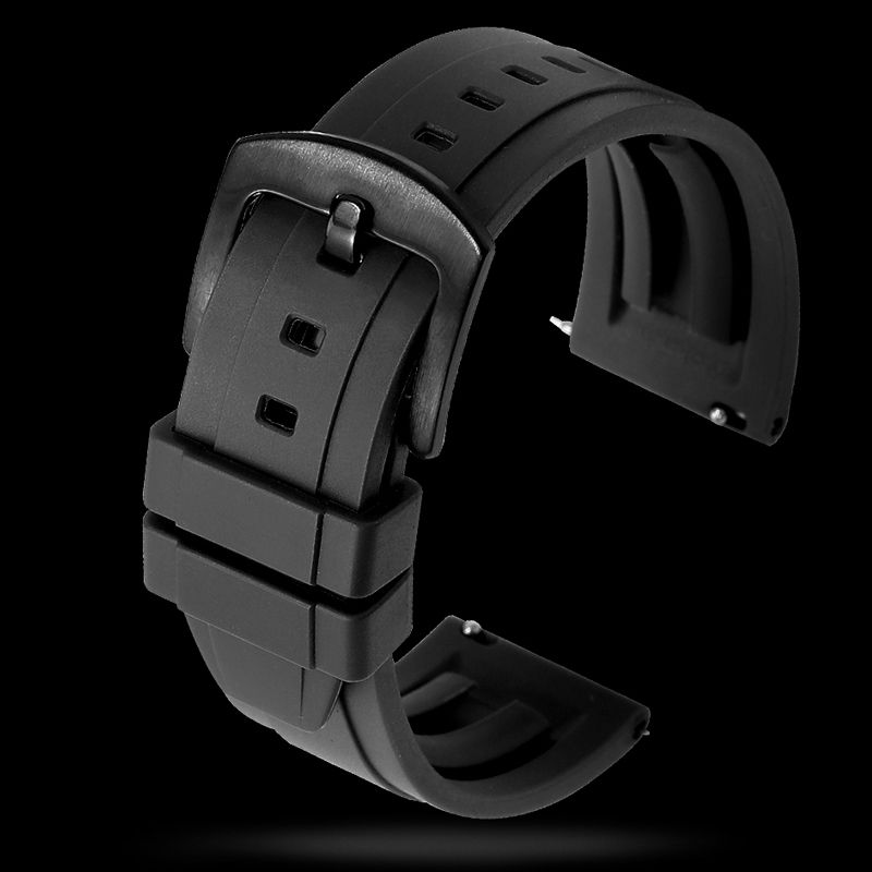 Nero-18 millimetri argento Buckle