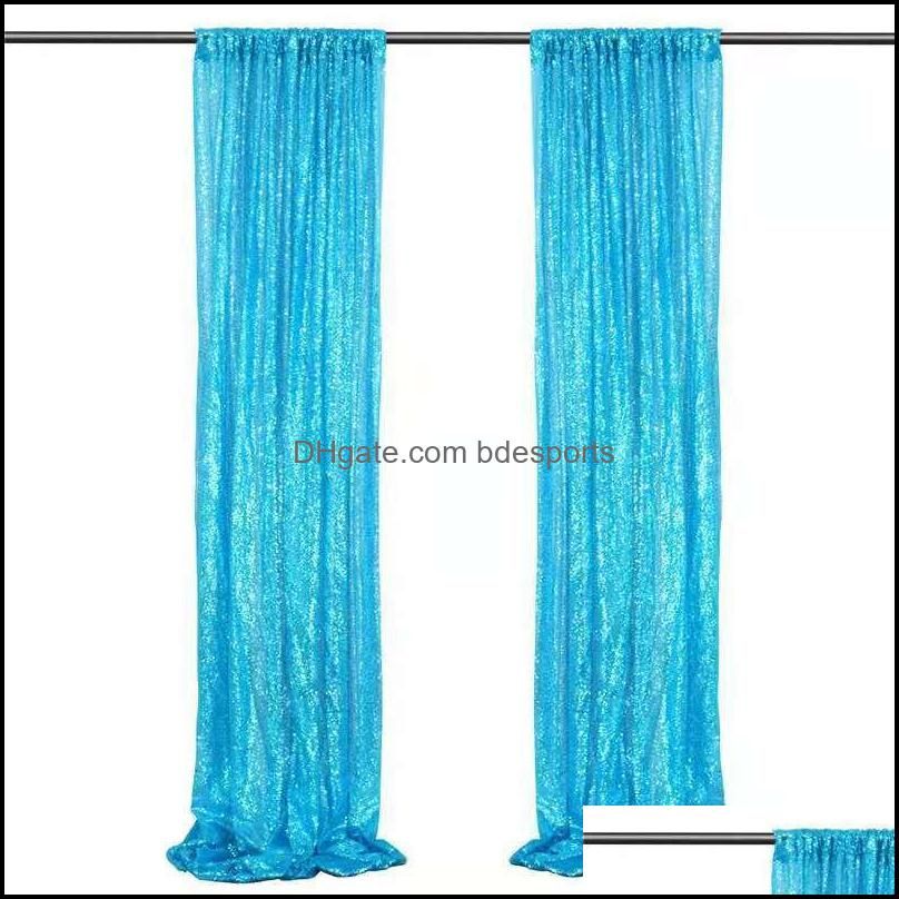 Tende di paillettes blu 63 cm w 243cm H