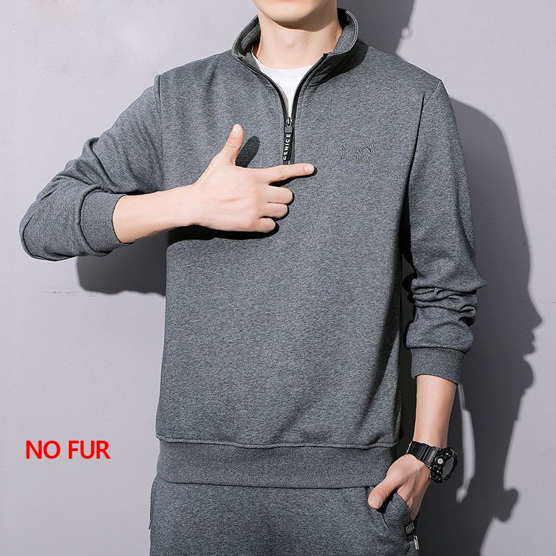 zip dark grey no fur