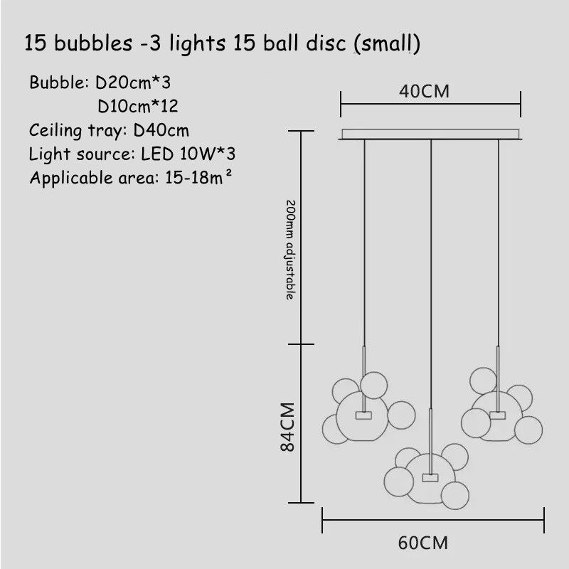 15 bubble small Cold White Clear