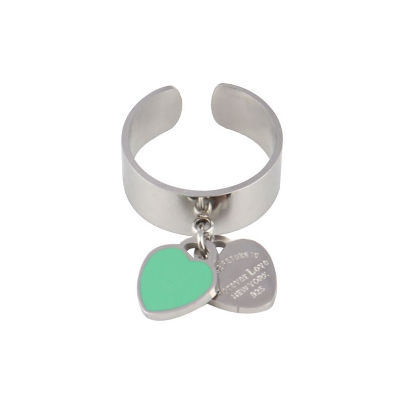 Groene zilveren ring