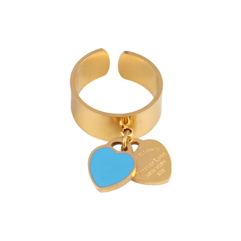 Blauwe gouden ring