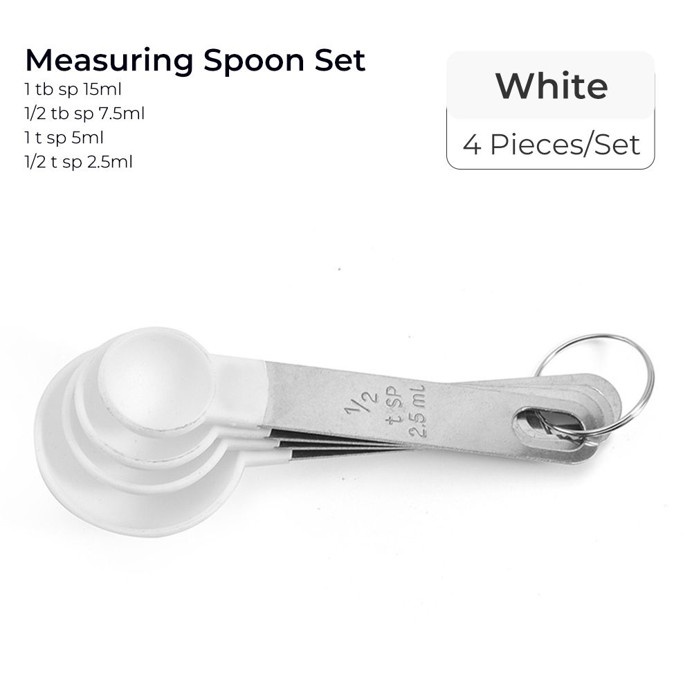 4pcs White Spoon