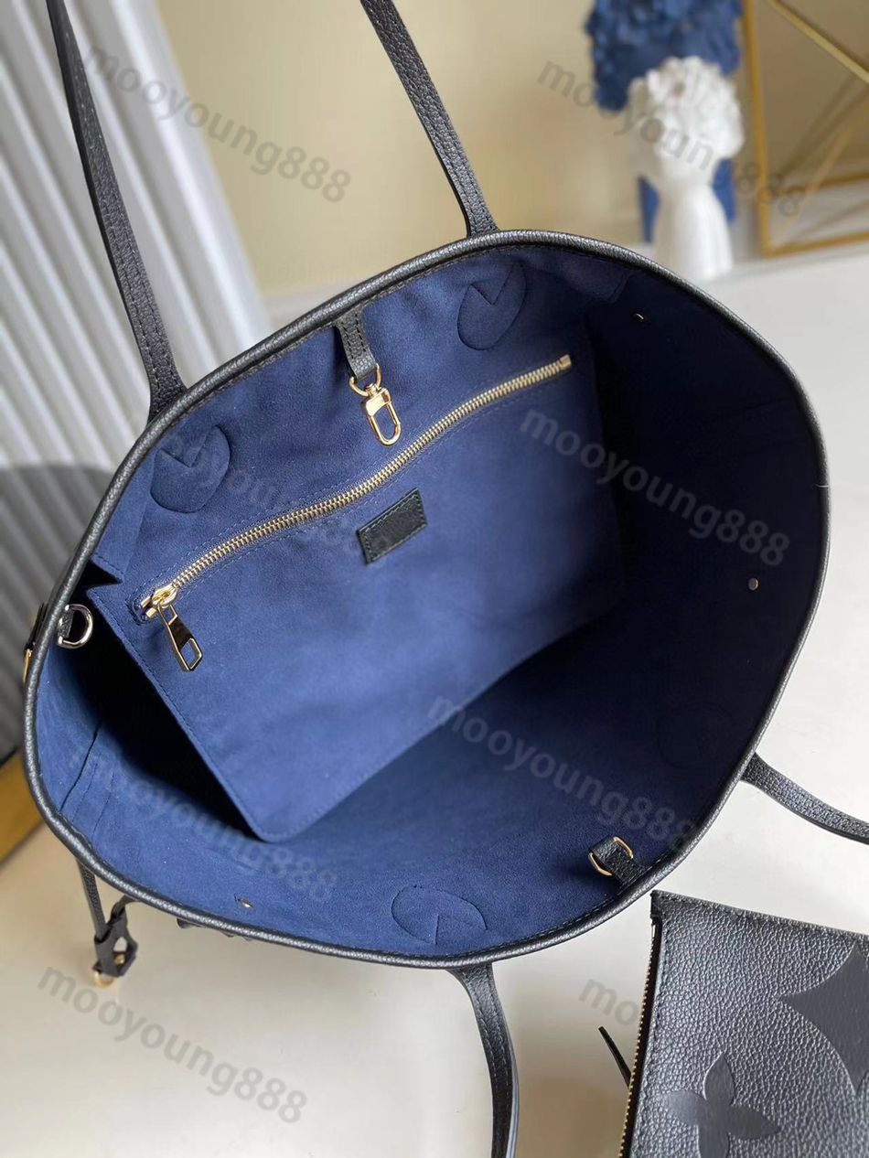 10A Top Tier Mirror Quality MM Shopping Bag Womens Real Leather Black Purse  Letter Embossed Tote Luxury Designer Handbag Composite Shoulder Bag With  Small Pouch From Mooyoung888, $201.48