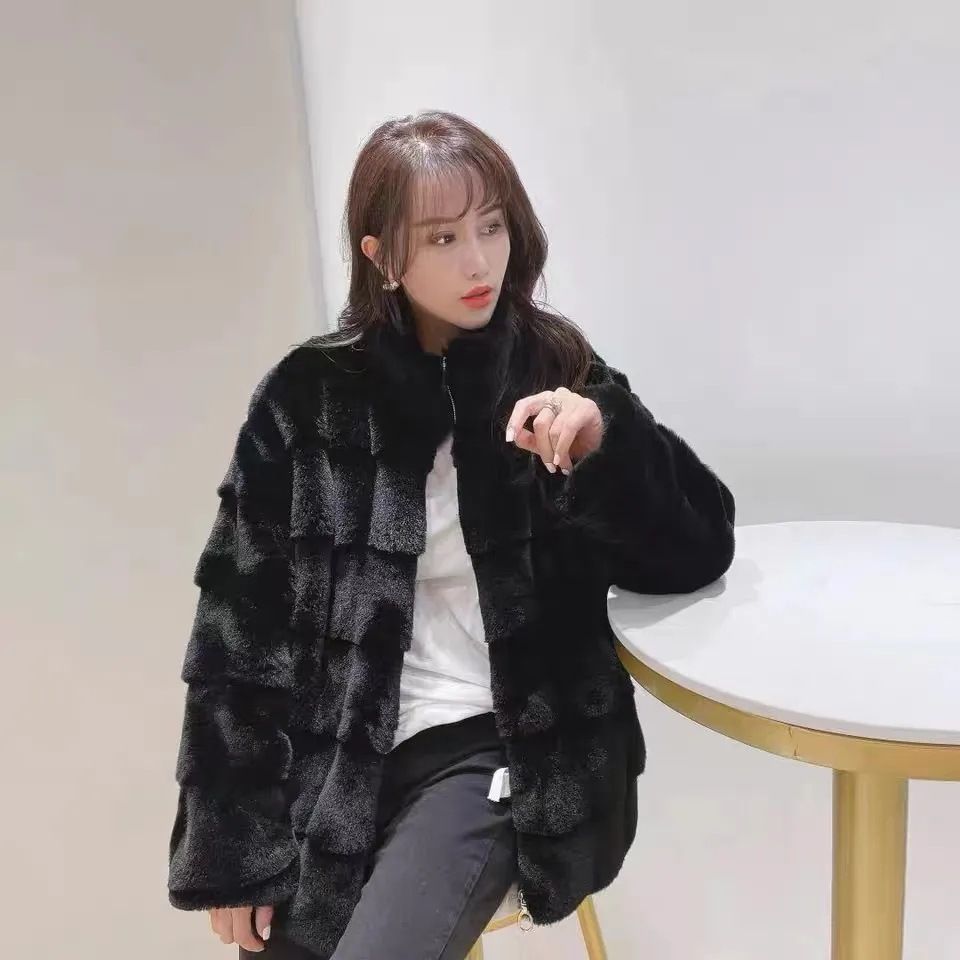 black fur coat