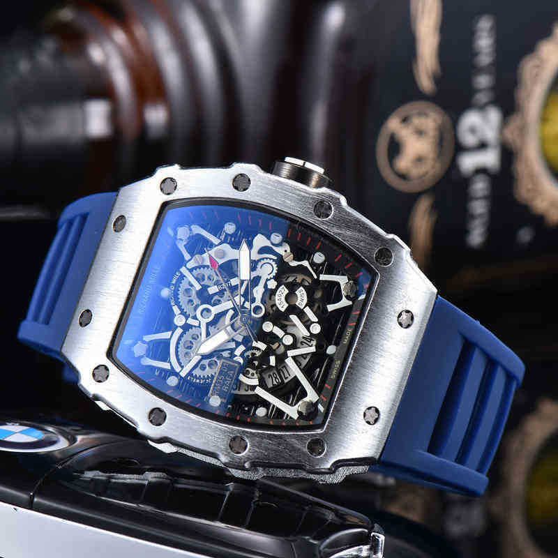 silver case blue strap