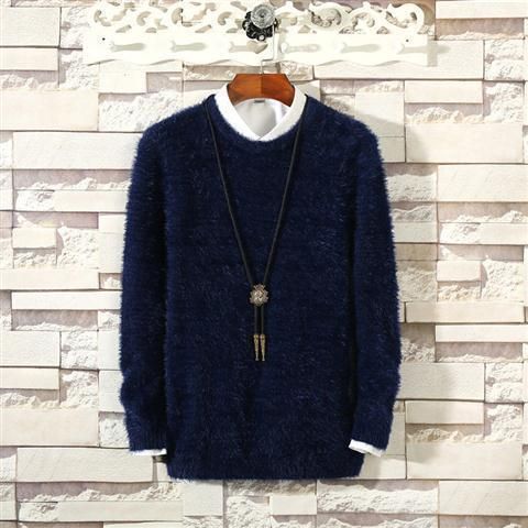 blue round neck