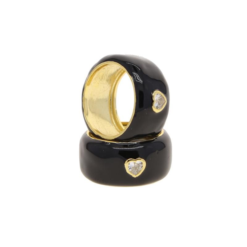 black enamel Gold-color