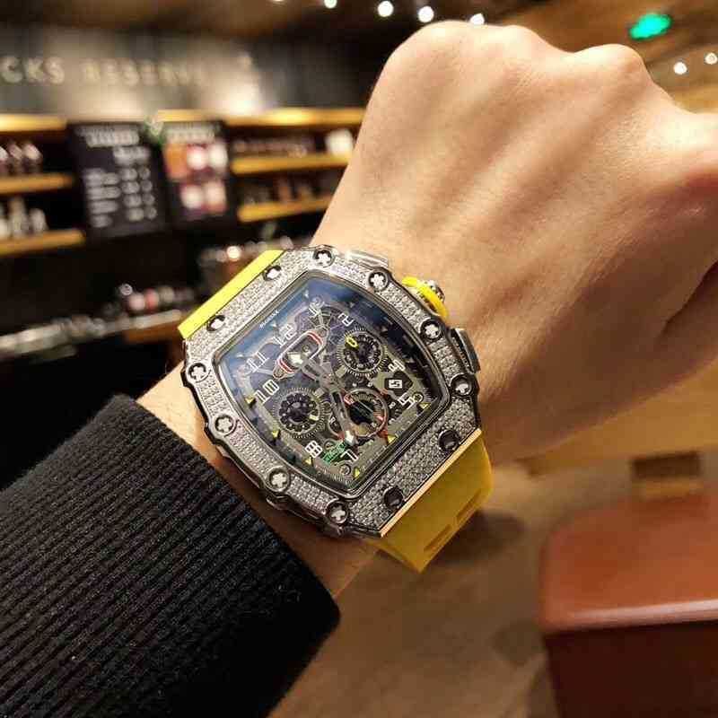 Silver Case Yellow Strap